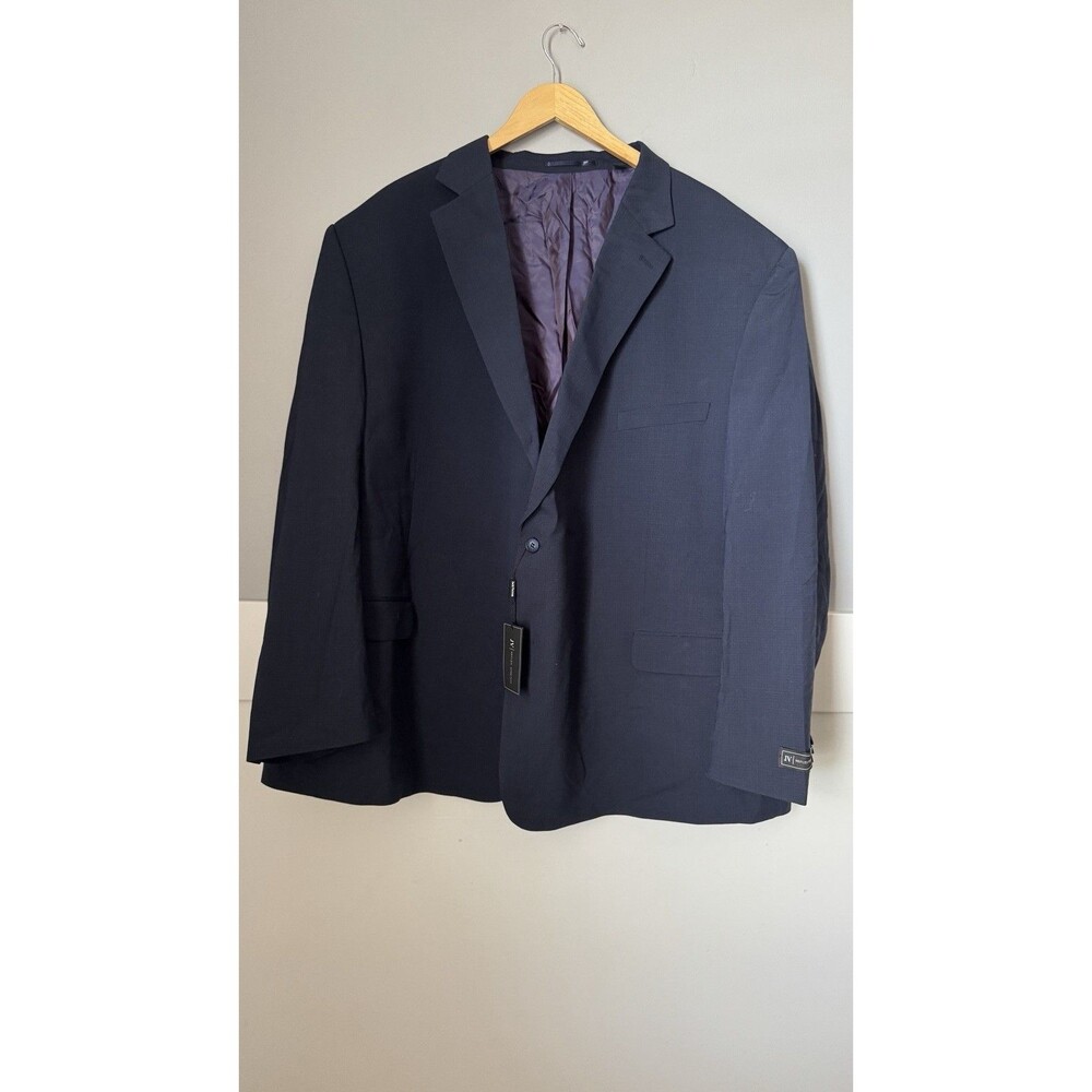 58R Jack Victor Reflex Stretch Blazer Blue Wool Blend 2 Button Sport Coat
